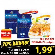Nur mit der NORMA Plus App günstiger: »Schlemmerfilet«