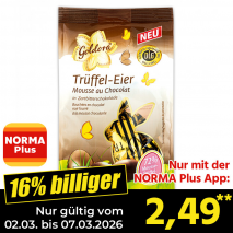 Nur mit der NORMA Plus App günstiger: »Trüffel-Eier«