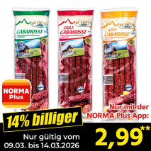 Nur mit der NORMA Plus App günstiger: »Cabanossi«