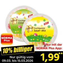 Nur mit der NORMA Plus App günstiger: »Fruchtgummi«
