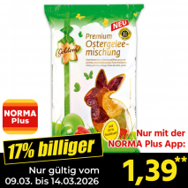 Nur mit der NORMA Plus App günstiger: »Premium Ostergeleemischung«