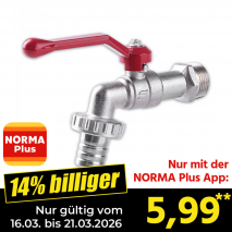 Nur mit der NORMA Plus App günstiger: »Auslaufkugelhahn 3/4'«