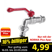 Nur mit der NORMA Plus App günstiger: »Auslaufkugelhahn 1/2'«