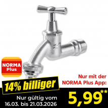Nur mit der NORMA Plus App günstiger: »Wasserhahn 1/2'«