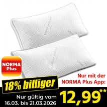 Nur mit der NORMA Plus App günstiger: »Komfort-Schlafkissen«
