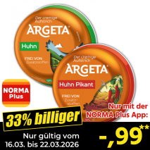 Nur mit der NORMA Plus App günstiger: »Aufstrich«