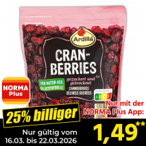 Nur mit der NORMA Plus App günstiger: »Cranberries«