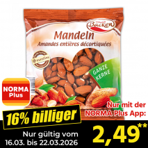 Nur mit der NORMA Plus App günstiger: »Mandeln«