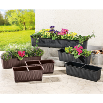 Rattanoptik-Pflanzkasten