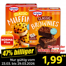 Nur mit der NORMA Plus App günstiger: »Backmischungen«