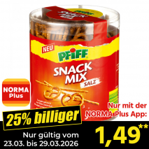 Nur mit der NORMA Plus App günstiger: »Snack Mix«
