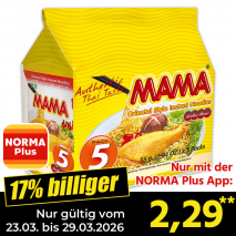 Nur mit der NORMA Plus App günstiger: »Instant Nudeln 5er«