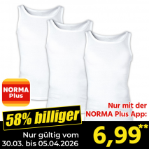 Nur mit der NORMA Plus App günstiger: »Achselhemd 3er-Pack«