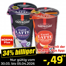 Nur mit der NORMA Plus App günstiger: »Kaffeegetränk«