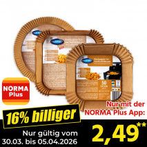 Nur mit der NORMA Plus App günstiger: »Backpapier«