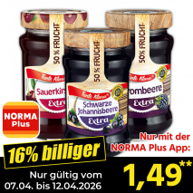 Nur mit der NORMA Plus App günstiger: »Konfitüren Spezialitäten«