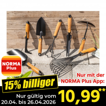 Nur mit der NORMA Plus App günstiger: »Gartenkleingeräte 'Kork Touch'«