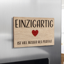Holzmagnet mit Spruch