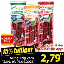 Nur mit der NORMA Plus App günstiger: »Cabanossi«