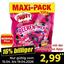 Nur mit der NORMA Plus App günstiger: »Minis Maxi-Pack«