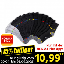 Nur mit der NORMA Plus App günstiger: »Kurzschaft-Arbeitssocken 15 Paar«