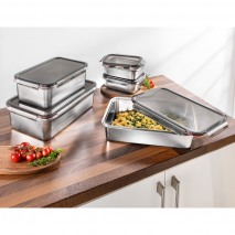 Edelstahl-Lunchbox / Auflaufform 2in1