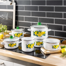 Emaille-Kochtopfsortiment Lemon
