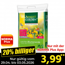 Nur mit der NORMA Plus App günstiger: »Extra leichte Blumenerde«