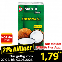 Nur mit der NORMA Plus App günstiger: »Kokosmilch«