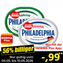 Nur mit der NORMA Plus App günstiger: »Frischkäsezubereitung«