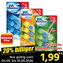 Nur mit der NORMA Plus App günstiger: »WC-Steine«