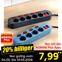 Nur mit der NORMA Plus App günstiger: »Einzeln schaltbare Steckdose«