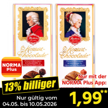 Nur mit der NORMA Plus App günstiger: »Mozart-Chocolade«