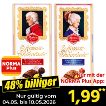 Nur mit der NORMA Plus App günstiger: »Mozart-Chocolade«