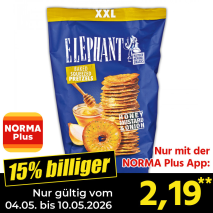 Nur mit der NORMA Plus App günstiger: »Elephant Pretzels«