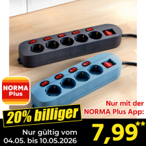 Einzeln schaltbare Steckdose