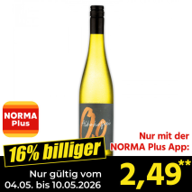 Nur mit der NORMA Plus App günstiger: »Weißwein alkoholfrei«