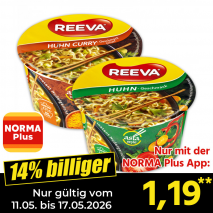 Nur mit der NORMA Plus App günstiger: »Instant Nudeln Big Cup«