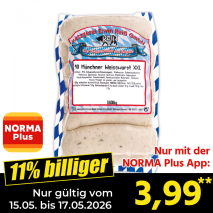 Nur mit der NORMA Plus App günstiger: »Münchner Weißwurst XXL«