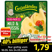 Nur mit der NORMA Plus App günstiger: »Käse«
