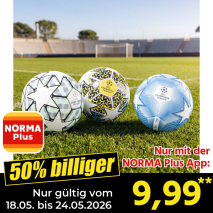 Nur mit der NORMA Plus App günstiger: »UEFA Champions League 2026 Fußball«