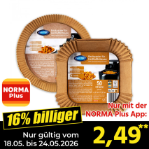 Nur mit der NORMA Plus App günstiger: »Backpapier«