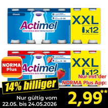 Nur mit der NORMA Plus App günstiger: »Actimel XXL«