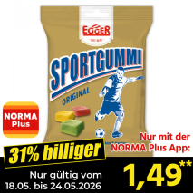 Nur mit der NORMA Plus App günstiger: »Sportgummi«