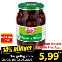 Nur mit der NORMA Plus App günstiger: »Griechische Oliven«