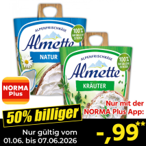 Nur mit der NORMA Plus App günstiger: »Frischkäse«