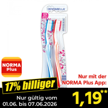 Nur mit der NORMA Plus App günstiger: »Spezial-Zahnbürsten«