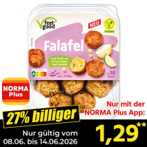 Nur mit der NORMA Plus App günstiger: »Falafel / Gemüse Bällchen«