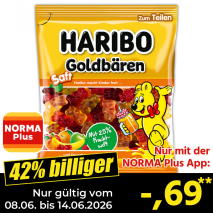 Nur mit der NORMA Plus App günstiger: »Fruchtgummi«