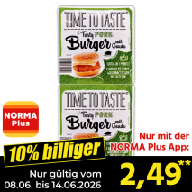 Nur mit der NORMA Plus App günstiger: »Burger mit Gouda«